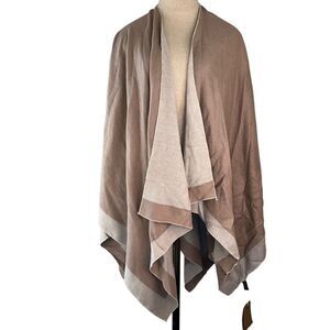 Melifluos Womens Reversible Cozy Shawl Sweater Wrap Neutral Tone One Size NWT